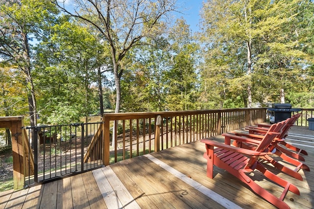 deck featuring area for grilling