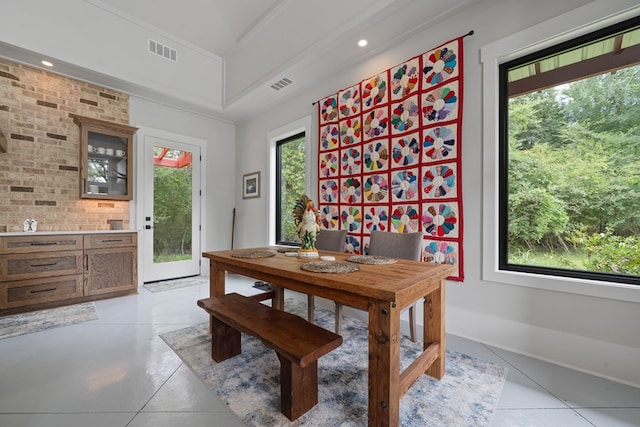 2163 N Jefferson St, Milledgeville, GA 31061 - dining area with recessed lighting and light tile patterned floors