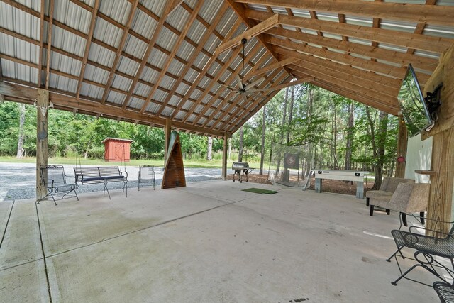 2163 N Jefferson St, Milledgeville, GA 31061 - view of patio featuring a storage shed and area for grilling