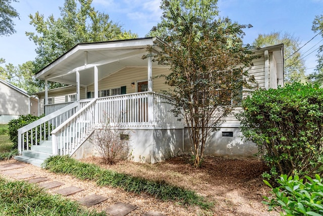 exterior space featuring a porch