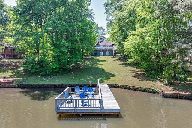 154 Old Plantation Trl, Milledgeville, GA 31061 - dock area featuring a water view and a yard