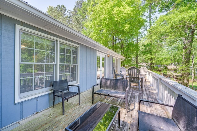 154 Old Plantation Trl, Milledgeville, GA 31061 - wooden deck featuring view of wooded area