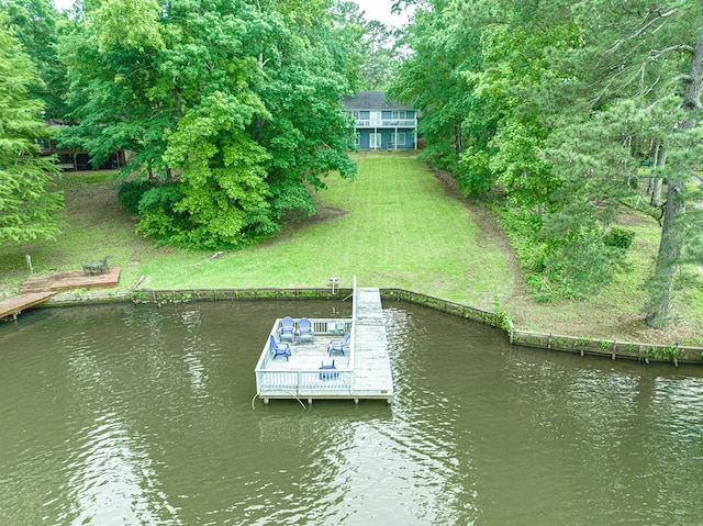 154 Old Plantation Trl, Milledgeville, GA 31061 - dock area with a water view and a yard