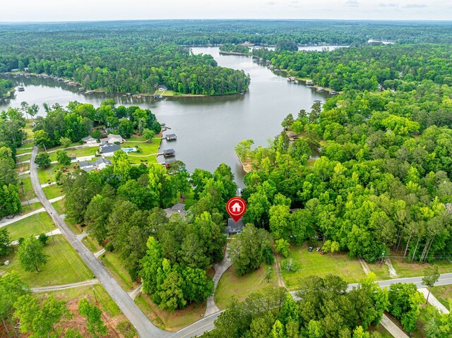154 Old Plantation Trl, Milledgeville, GA 31061 - bird's eye view of a large body of water and a heavily wooded area