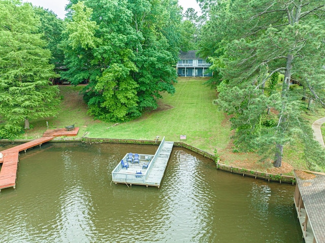 154 Old Plantation Trl, Milledgeville, GA 31061 - dock featuring a water view and a lawn