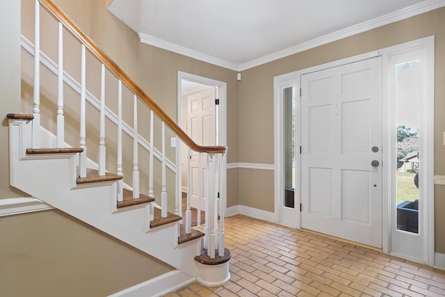 entrance foyer with ornamental molding