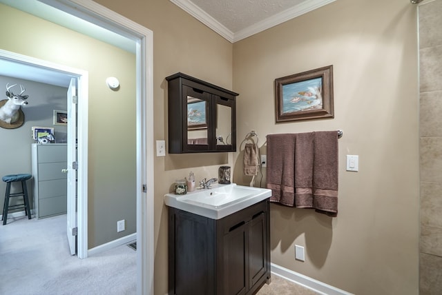 220 Pitts Chapel Rd, Newborn, GA 30056 - bathroom featuring vanity, baseboards, and ornamental molding