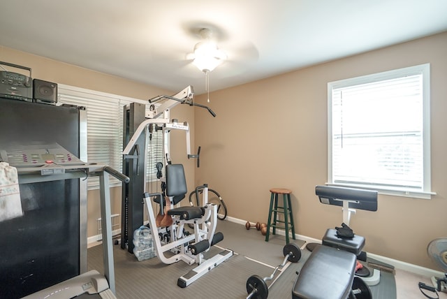 220 Pitts Chapel Rd, Newborn, GA 30056 - workout room with baseboards and carpet floors