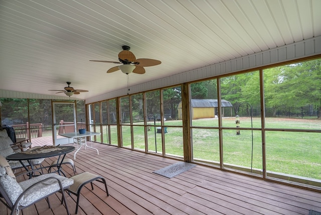 220 Pitts Chapel Rd, Newborn, GA 30056 - sunroom featuring ceiling fan