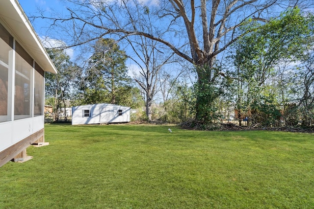 view of yard featuring a sunroom