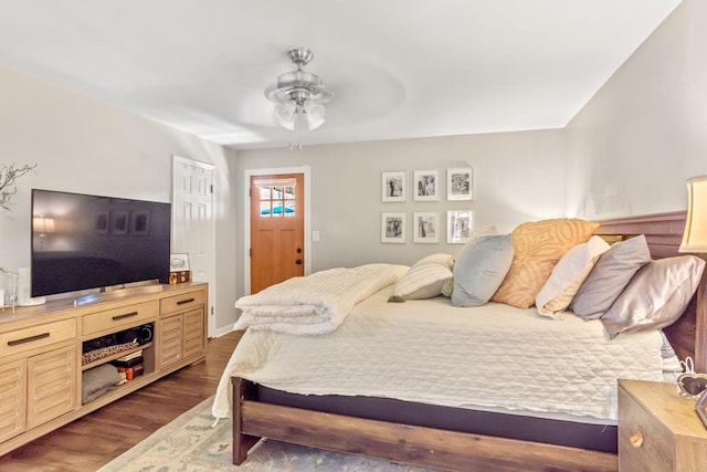 3657 Sussex Dr, Milledgeville, GA 31061 - bedroom with ceiling fan and dark wood-type flooring