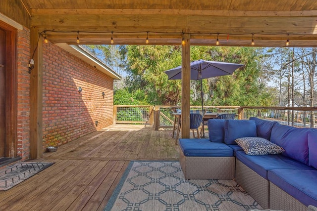 3657 Sussex Dr, Milledgeville, GA 31061 - deck with an outdoor hangout area
