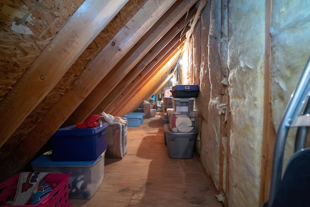 view of unfinished attic