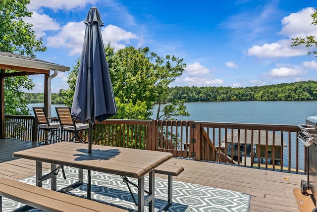 126A N Little River Run, Eatonton, GA 31024 - wooden deck with a water view