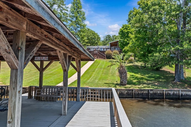 126A N Little River Run, Eatonton, GA 31024 - dock with a yard and a deck with water view