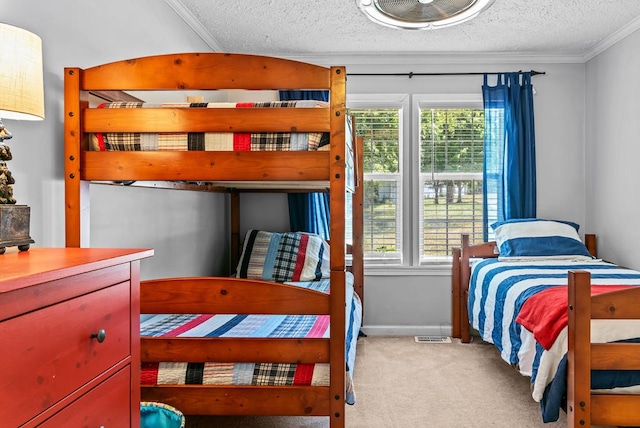 126A N Little River Run, Eatonton, GA 31024 - bedroom featuring crown molding, a textured ceiling, and carpet floors