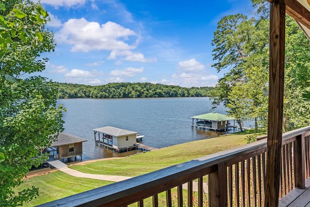 126A N Little River Run, Eatonton, GA 31024 - water view featuring a boat dock