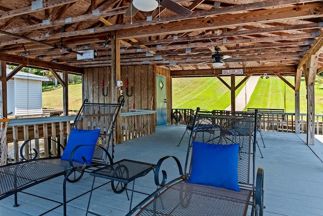126A N Little River Run, Eatonton, GA 31024 - view of patio / terrace with ceiling fan