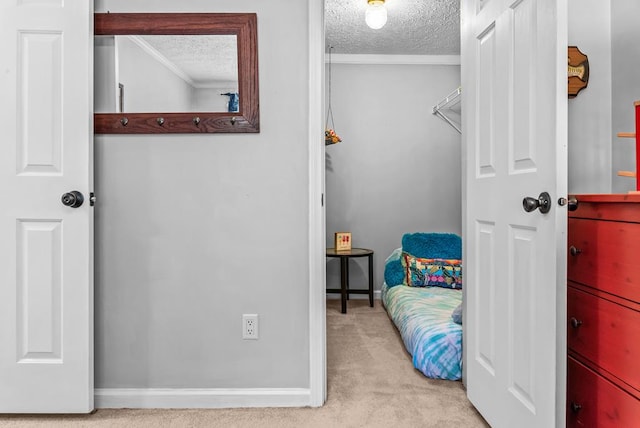 126A N Little River Run, Eatonton, GA 31024 - bedroom featuring carpet flooring, ornamental molding, and a textured ceiling