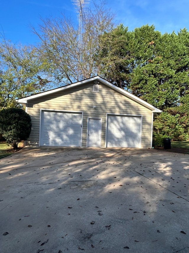 view of garage