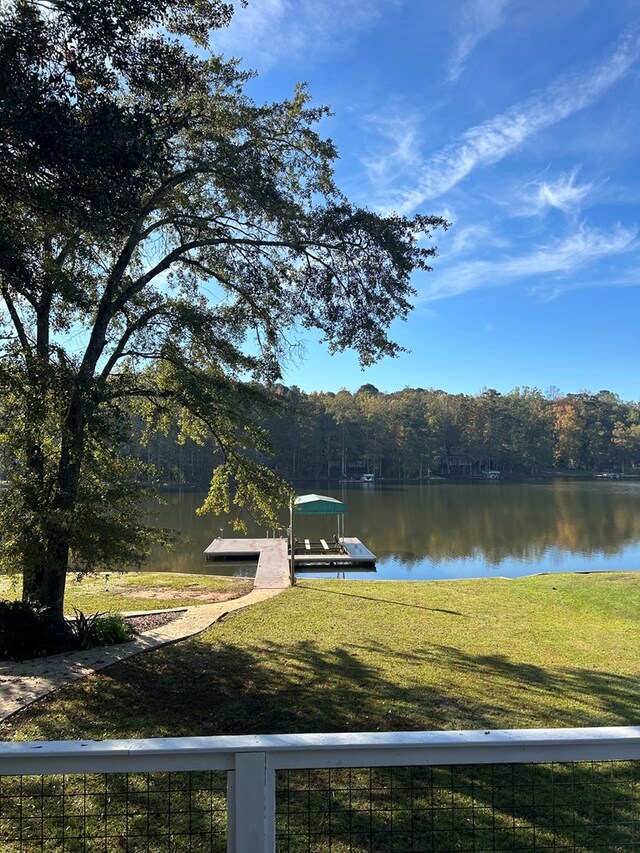 exterior space featuring a dock