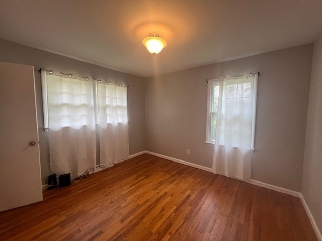 empty room featuring wood-type flooring