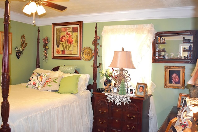 bedroom featuring crown molding