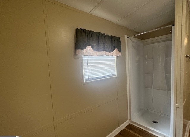 bathroom with a shower