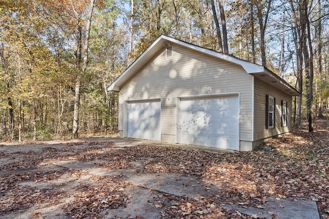 view of garage