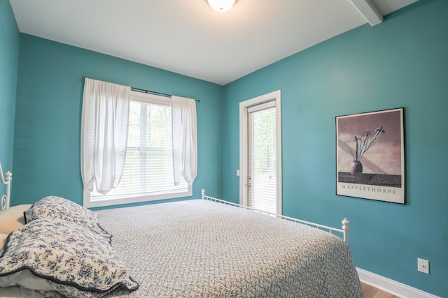 bedroom featuring hardwood / wood-style flooring