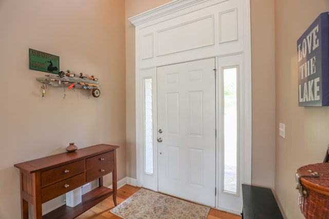 entrance foyer featuring light hardwood / wood-style floors