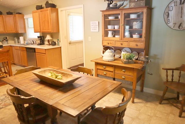 dining area with light floors