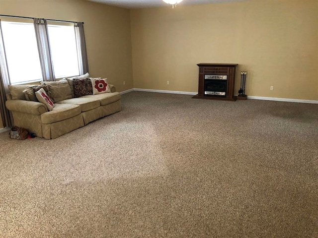 104 Wesley Ct, Eatonton, GA 31024 - living area featuring carpet floors and a fireplace