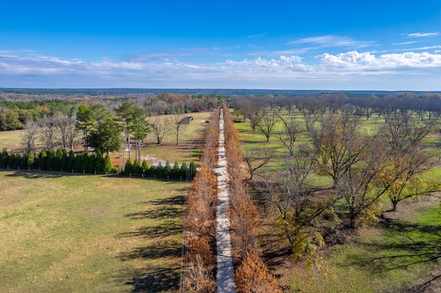 drone / aerial view featuring a rural view