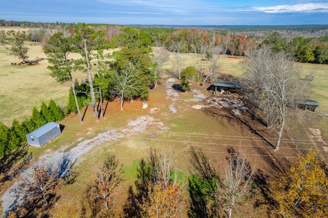 aerial view with a rural view