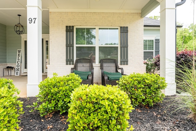 97 Heather Ln, Mansfield, GA 30055 - entrance to property with covered porch and brick siding