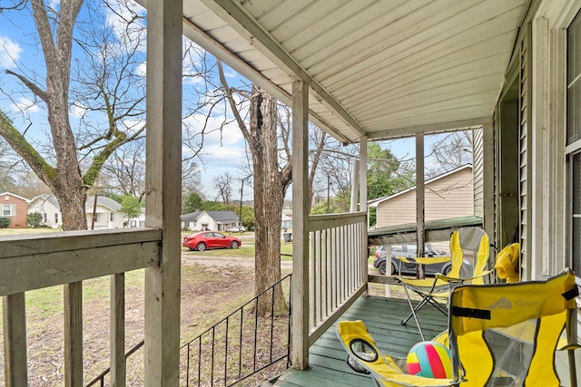 deck with covered porch