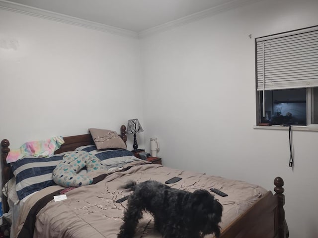 bedroom featuring ornamental molding