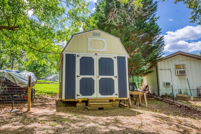 view of shed