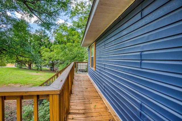 deck featuring a yard