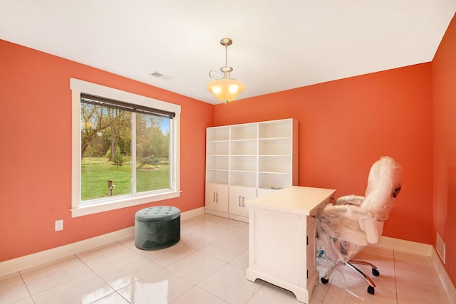 view of tiled office space