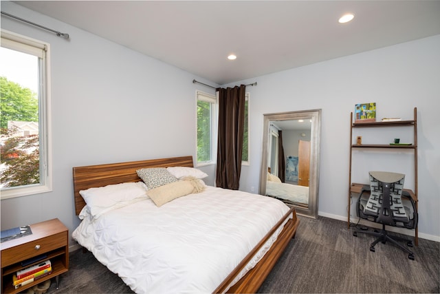 12737 Sanctuary Pl, Grand Haven, MI 49417 - bedroom featuring recessed lighting, dark carpet, and baseboards