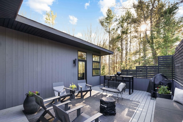 12737 Sanctuary Pl, Grand Haven, MI 49417 - wooden terrace featuring a grill