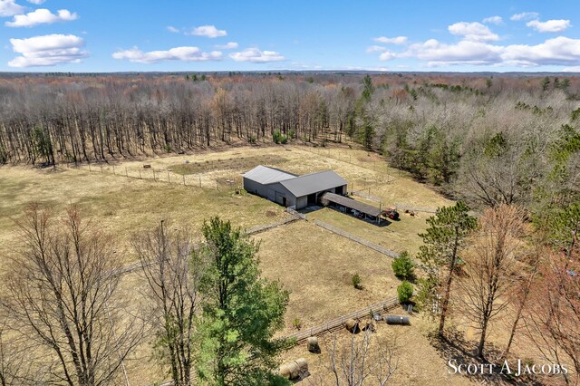 bird's eye view with a rural view