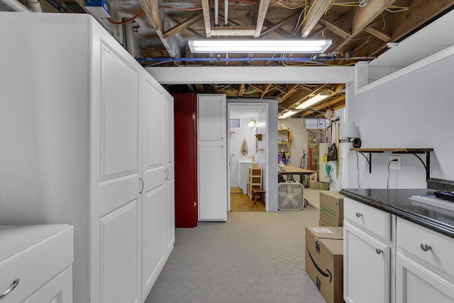 view of unfinished basement