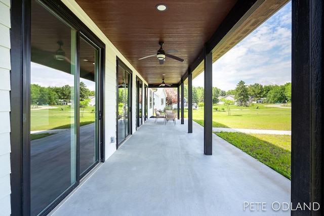 view of patio / terrace with ceiling fan