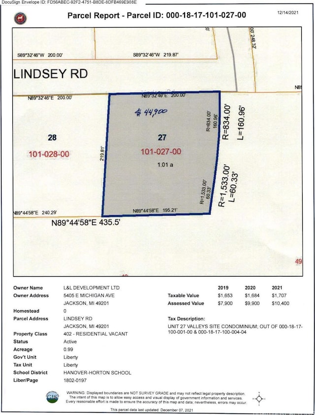 Listing photo 2 for 0 Lindsey Rd, Jackson MI 49201