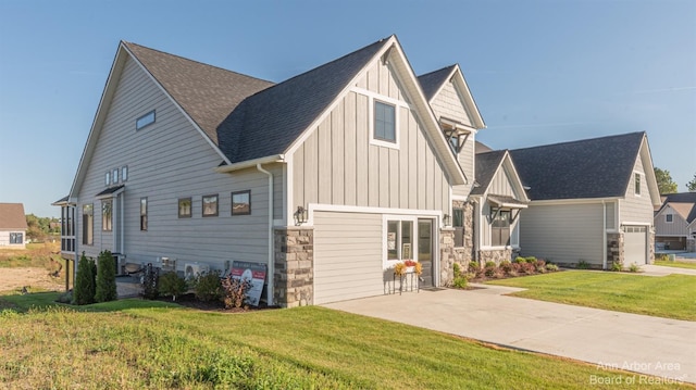 view of property exterior with a yard