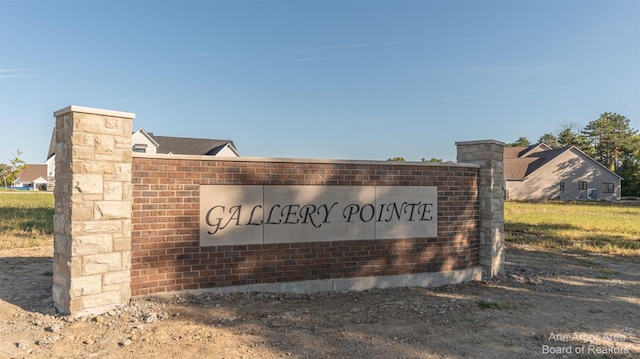 view of community sign