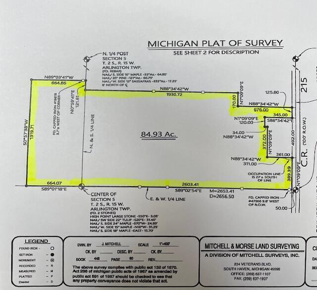 VL County Road 215, Bangor MI, 49013 land for sale